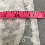 idem Ditto  White Eyelet Floral Crop Top Small Peplum Ruffle Sleeve Plunge Neck Photo 10