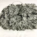 Gray & Black Faux Fur Winter Hand Warmer Chain Strap Fuzzy Plush Hand Muffs Photo 7