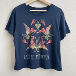 Pink Floyd Dark Blue Orange Pink Lotus Graphic Crewneck Short Sleeve Band Tee Photo 1