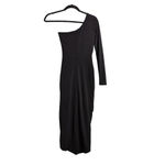 Nookie  Aphrodite One Shoulder Dress Midi Bodycon Black Long Sleeve XS New Photo 4