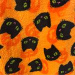 Pillow Talk Size Small Halloween Pumpkin & Cat Soft Fleece Waist Tie PJ Pants Orange Photo 10