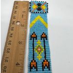 Intricate Beaded Bracelet Native American Style Thunderbird Arrows Light Blue Photo 5
