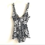 Maxine of Hollywood black & white animal/floral print one piece bathing suit 12 Photo 1