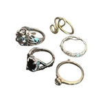 Source Unknown Assorted Womens Fashion Rings Silver Tone Gold Tone Black Stone Clear Stones Photo 0