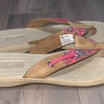 Maui Island  Pink & Tan Sequins 1” Rubber. sole Flip Flops Sandals Size 7 Photo 6