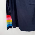 Boden Shirt Size 4 Long Sleeve Navy Blue Rainbow Cuff Sleeves T0828 Cotton Tee Photo 5