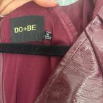 South Boutique  Dress Mini Maroon Leather Puff Sleeve Photo 1