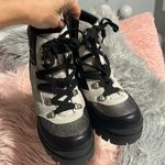 Sugar Calling Hiking Combat Boot Lace up Ankle Bootie Gray Black New Photo 8