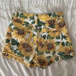 Bullhead Denim Co High-Waisted Sunflower Print Denim Shorts Photo 4
