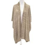 Chico's  Tan Cream Beige Ruana Sweater One Size Shawl Poncho‎ Open Weave Knit Photo 1