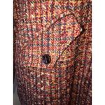 Orvis Red Tweed Jacket Womens Size XL  Blazer Car Coat Silk Blend Button Front Photo 7