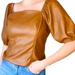 Marc New York by Andrew Marc Black Faux Leather Top in Size Large Photo 8