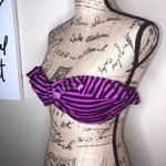 Victoria's Secret Victoria’s Secret Bandeau Wire Free Purple & Black Stripe Bikini Top Size M Photo 5