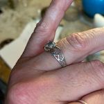 Signed Pear Cut Crown Tiara Design size 7 Silver Photo 3