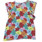 Michelle Mcdowell women's medium floral pastel shirt flutter sleeve short colorf Pink Photo 0