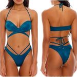 Agua Bendita NEW blue Egle Thoughts reversible bikini bottom, size L Photo 9