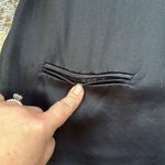 Massimo Dutti  Satin Mockneck Keyhole Blouse Black 36 Photo 1