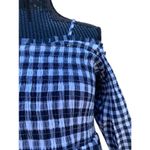 Buckle LoveRiche Cold Shoulder Gingham Navy Dress Photo 4