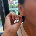 Brand New Natural Opal 9K Solid Yellow Gold Sphere Bezel Settings Earrings/Studs Photo 6