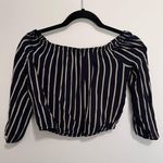 Brandy Melville  Off The Shoulder 2/4 Sleeve Striped Women’s Top One Size EUC Photo 2