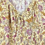 Old Navy  Waist Defined Short Sleeve Printed Midi Dress Size XL Yellow Floral Photo 4