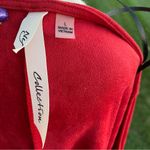 Ny Collection  Women's Red Open Front Suede Draped Cardigan Photo 13