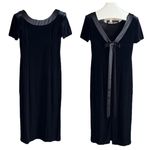Plaza South Vintage Crushed velvet dress Black Size 12 Photo 1