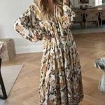 Free People  Rows Of Roses Maxi Dress in Ivory Combo Size X-Small Photo 0