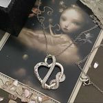 “I Love You Mom” Sterling Silver CZ Infinity Heart Necklace Silver Photo 0