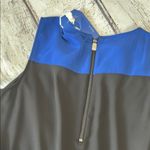 Reed Chic Black and Blue Jumpsuit with Textured Fabric and Elastic Waist Size 8 Photo 7