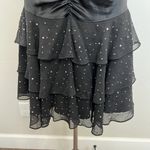 Betsey Johnson Vtg  Evening Sz 6 Silk Dress Whimsigoth Tiered Bling Sexy Ruched Photo 4