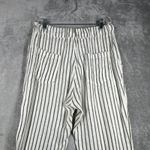Unbranded Pants Womens Medium White Gray Striped Linen Casual Coastal Minimalist Photo 4