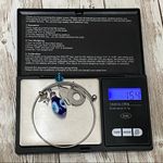 Silver Evil Eye Hamsa Charm Bangle Bracelet Photo 8