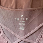 American Eagle  Soft & Sexy Sueded Tank Top Mauve Pink Strappy Front Photo 7