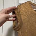 Bordeaux  Anthropologie Metallic Copper 100% Linen Short Sleeve Blouse Shirt Photo 5