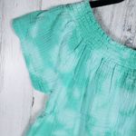 Bobi NWT  Gathered Scoop Neck Blue Splatter Tie Dye Top Women's Size Small Photo 10