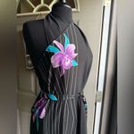 Vintage Pebble Sand Hawaii wrap halter tropical floral maxi dress, size medium Purple Photo 3
