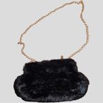 Urban Expression Urban Expressions black faux fur gold chain purse! Photo 3