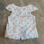 Modcloth  XL crab striped back button lightweight blouse top TS 2715 Photo 5