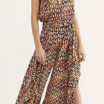 Free People Sahara Jumpsuit Size Small Bohemian Festival Western Print Wide Leg Photo 0