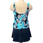 Le Cove Floral Swimdress One Piece Swimsuit Swim Dress 14 Black Photo 1