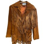 Vintage Cedars Suede Leather Fringe western cowboy brown coat Jacket M Size M Photo 1
