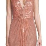 Liv Foster Sequin Draped Mini Dress Rosy Peach Size 2 Pink Photo 0