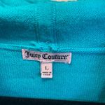 Juicy Couture Y2K Pullover Sweater Hoodie Large Teal Aqua Pockets Drawstring Photo 1