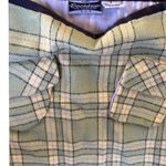 Y2K 2000'S MICRO MINI SKIRT TERRY CLOTH GREEN PLAID SKIRT SZ. US 3 Photo 2