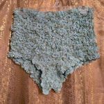 Free People  Scrunch It Up Micro Booty Shorts Chambray Combo Blue Silver Small NW Photo 0