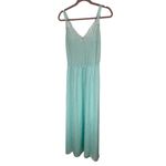 Vanity Fair Vintage Nightgown Medium Blue Plunge Lace Stretch Full Length Sexy Photo 4