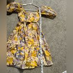 Sim & Sam ‎ Dress yellow floral size XS puff sleeve dress sundress Photo 4
