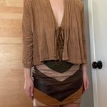 H&M Faux Suede Tan Draped Blazer Photo 0