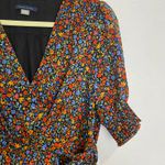 Tommy Hilfiger Black Floral Faux Wrap Midi Dress Sz 4 Photo 2